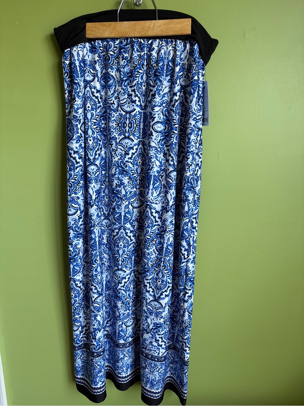 Apt.9 Blue and White Printed Maxi Skirt